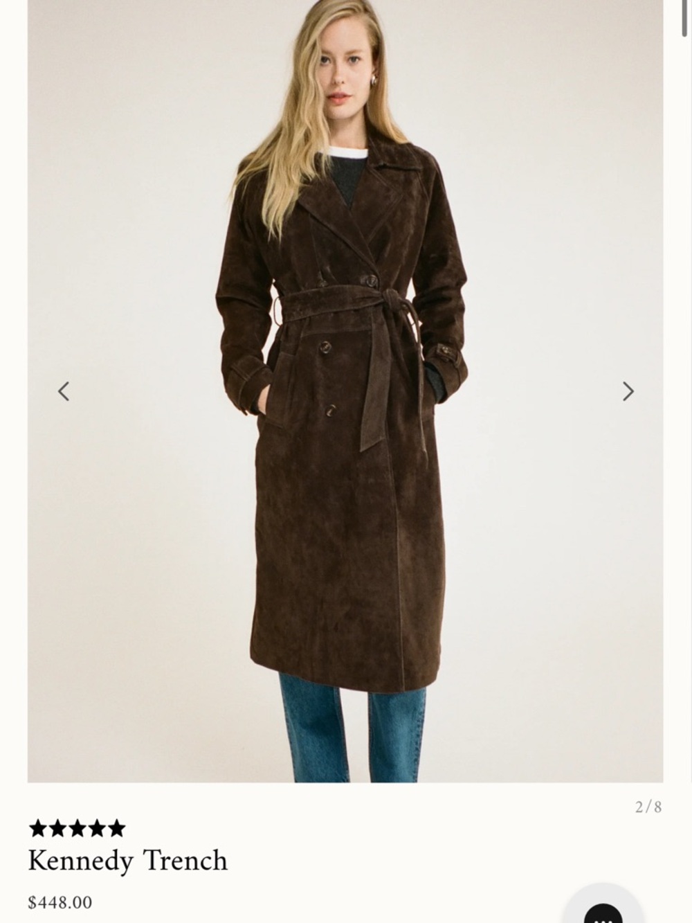 Rumored suede Kennedy trench